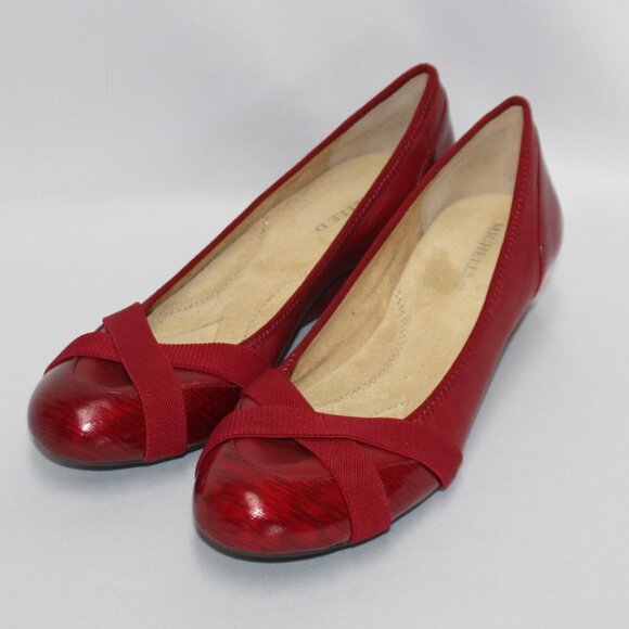 Michelle D Shoes - Michelle D Red Patent Low Heel Wedges